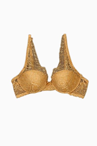 Wonna Viola Dantelli Sütyen - Dolgusuz,balenli - 6007 - Hardal