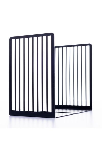 Bimotif Black metal book holder, shelf organizer
