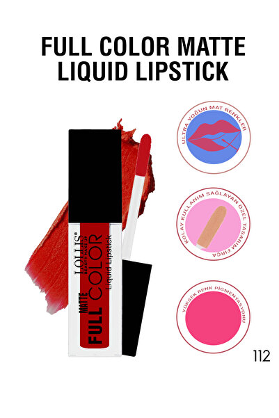 Lollis Matte Full Color Lipstick 112 / Mat Likit Ruj 112