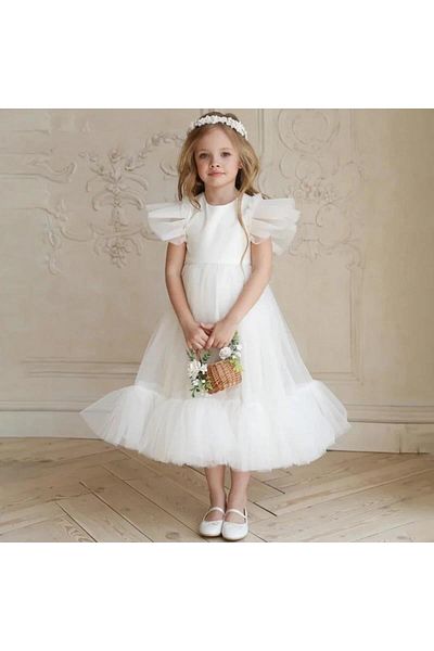 Mashotrend Lozere Girl's Tulle American Satin βραδινό φόρεμα - Φόρεμα αποφοίτησης και χορού
