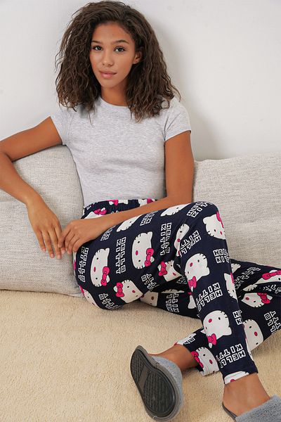 Bigdart 4323 Pantaloni de pijama cu model - A.Bleumarin