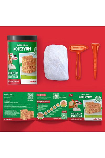 Arkerobox - Mini Set Arheologic Educational Si Puzzle 3d, Roma Antica, Colosseum