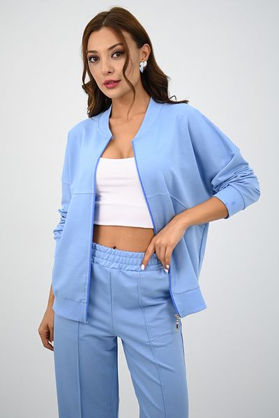 Koza Butik Set de trening pentru femei cu fermoar cu picioare late - 4144-25