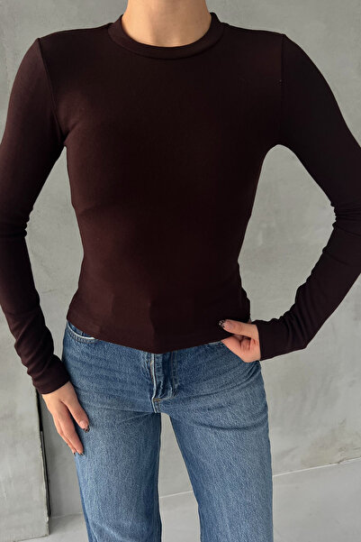 Seda Yalçın Atelier Bitter Brown Basic Long Sleeve Bodysuit
