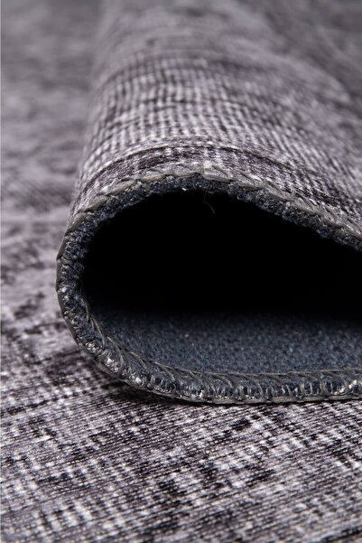 ARTLOOP Folk Eskitme Desenli Dokuma Taban Dekoratif Gri Halı BA 29