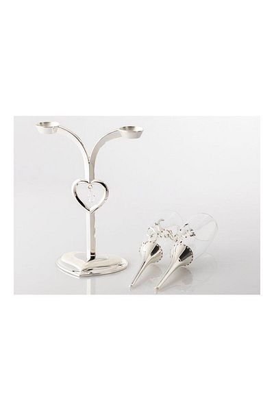 Dania 3-Piece Juice Glass With Holder Set Silver/Clear