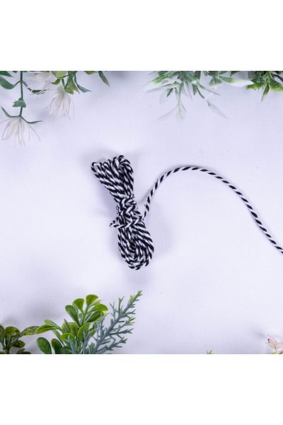 Bimotif Martençka black and white twisted bracelet string, 2 mm 10 meters