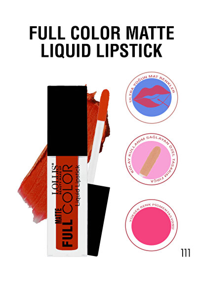 Lollis Matte Full Color Lipstick 111 / Mat Likit Ruj 111