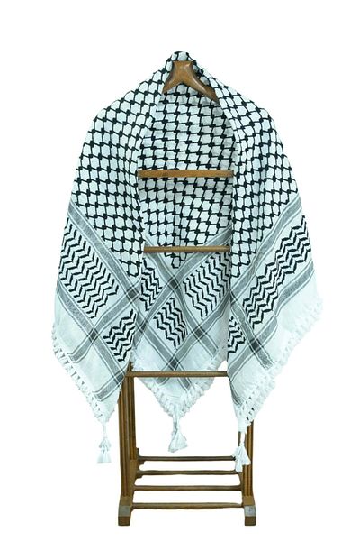 Zaytoon 120 x 120 εκ. Παλαιστινιακό keffiyeh scarf λευκό μαύρο 160 g S 300010
