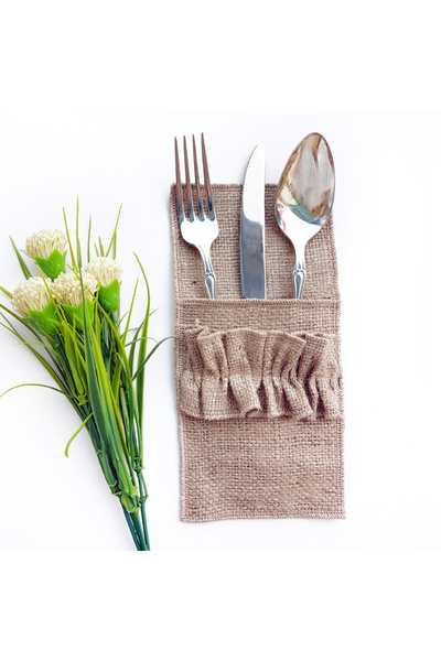Bimotif Fork Knife Cover, Frilly, 10x22 Cm 4 Pieces