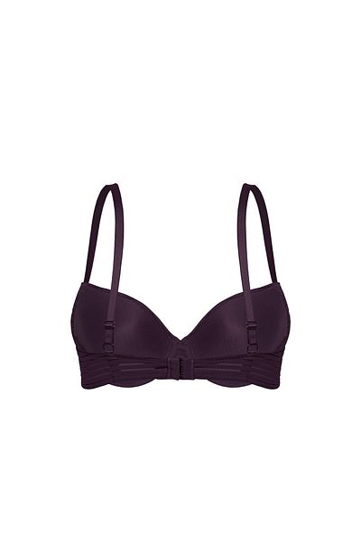 Wonna Ριγέ υφασμάτινο σουτιέν - Push Up, Επενδυμένο, Underwire - 2514 - Bitter Brown