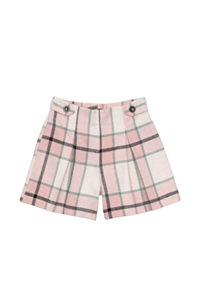 Dmb Girl's Fır Fır Detail Blouse Elastic Waist Thick Woven Shorts Set