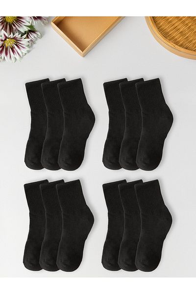 BLACK DEER 12 чифта черни тенис чорапи за мъже и жени унисекс тенис чорапи за колеж