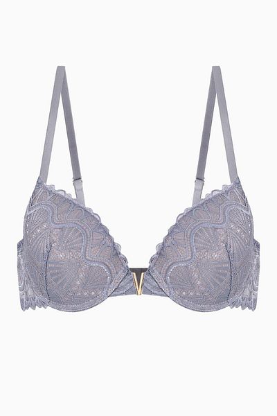 Wonna Σουτιέν Anna Gold Detailed Lace - Push Up - 2568 - Γκρι