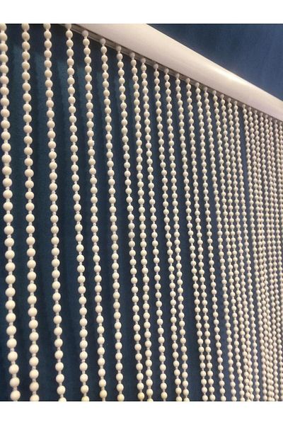 özdeğer home 80x200cream 1cm Spacing Door Bead Curtain Wooden Door Curtain Flapper Curtain Door Ornament Bead Curtain