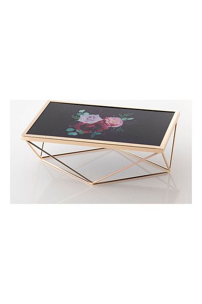Dania Single Serving Plate With Base Black/Gold 30 x 18 x 11cm