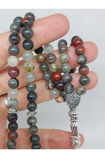 Yasamtohumu 6mm Agate Bloodstone 99 τμχ Ροζάριο - 51914