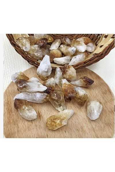 DOĞAL TAŞ CENNETİ Wallet Size Raw Unprocessed Citrine Mass (money Stone)