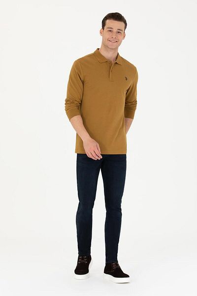 U.S. Polo Assn. Ανδρικό ανοιχτόχρωμο φούτερ Khaki Basic 1639108
