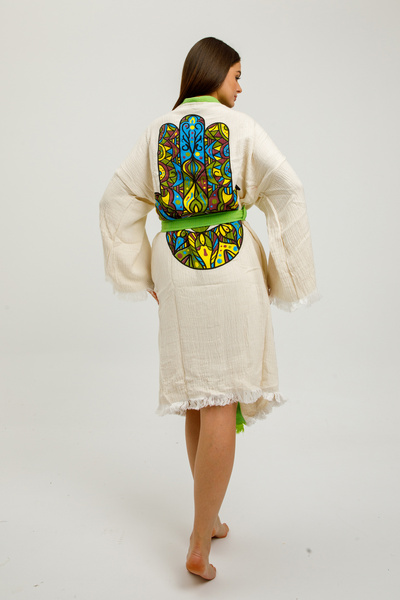 Befera Design Muslin kimono 100% pamuk komada Fatma Ana Eli Štampano Sa dezno...