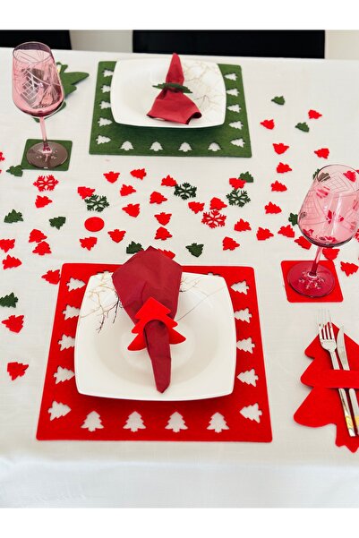 Karter İnovasyon Yılbaşı Temalı Kare Karışık Supla Seti, Yılbaşı Yemek Seti 1...