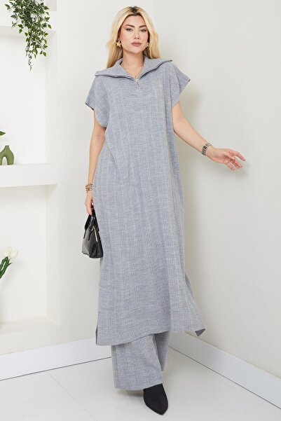 SENSTIL Γκρι Σετ Πλεκτών - Με Παντελόνι SS2585