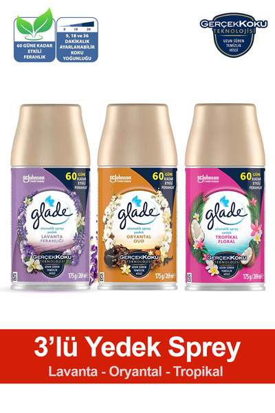 Glade Oda Kokusu Yedek Sprey Lavanta Ferahlığı, Oryantal, Tropikal Floral, 3 ...