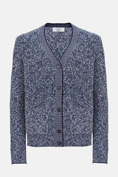 Edwards Erkek Mavi Düğmeli Kaşmir Hırka