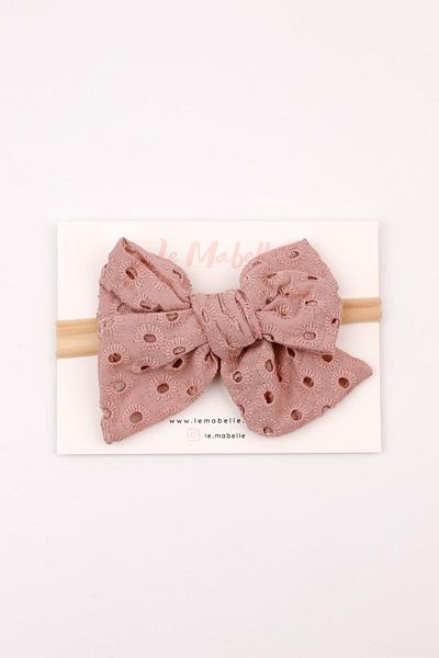Le Mabelle Dried Rose Scallop Bow Girl's Hair Band
