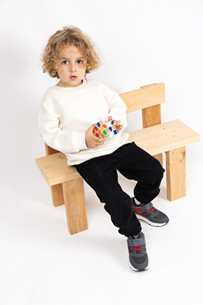 kids A more Stewart Tek Cırtlı Ve Lastikli Deri Erkek Çocuk Bot Füme