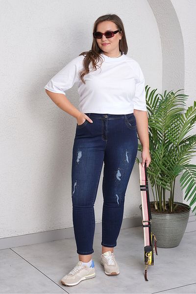 Büyük Moda Jean Pants with Stone and Ripe Detail