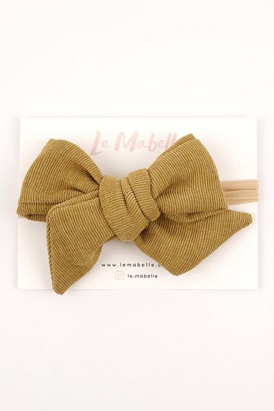 Le Mabelle Mustard Knot Bow Velvet Girl's Headband