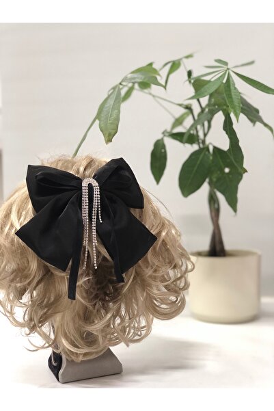 Bijutek Catarame mare din satin cu fundita de piatra