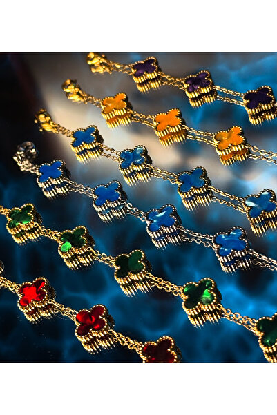 LULU CARLA Tasarım Atölyesi Tasarım Yoncalı Zincir Bileklik