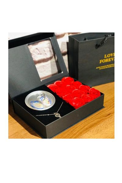 SARFEX Romantic Rose Oyster Inside Real Pearl Necklace 12 Roses and Oyster Necklace Special Day Christmas Gift