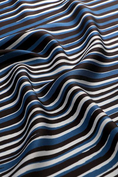 Bursa İpek Eșarfă de mătase din twill cu model Indigo Illusion