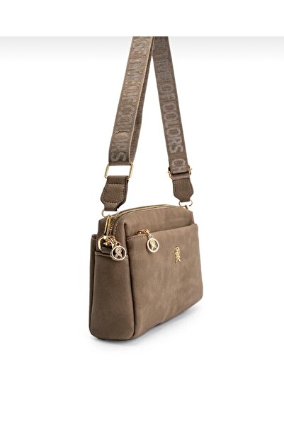 selma demir Geantă de umăr din nurcă, cu trei compartimente, cu curea coloană