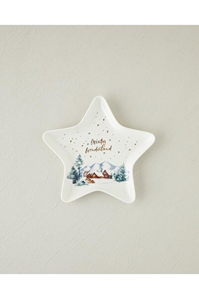 English Home Winter Wonderland New Bone China Servis Tabağı 23x24 cm Beyaz