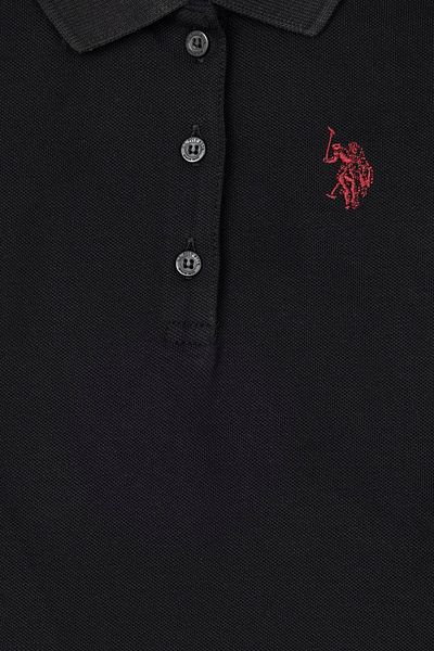 U.S. Polo Assn. Черен суитшърт с поло яка за момиче