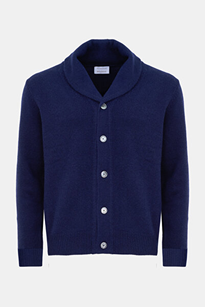 Edwards Erkek Lacivert Düğmeli Şal Yaka Kaşmir Hırka