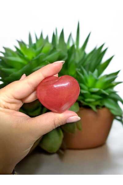 The Magıc of Healıng Gül Kuvars Doğal Taş Kalp ( 3,5 cm)  Çilek kuvars