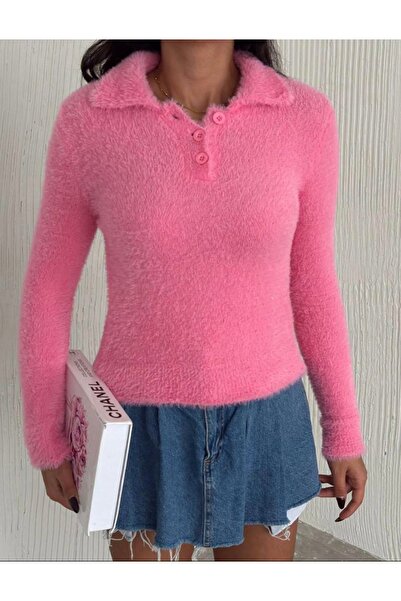 Noa&Noa Polo yaka düğmeli yumoş sakallı kazak