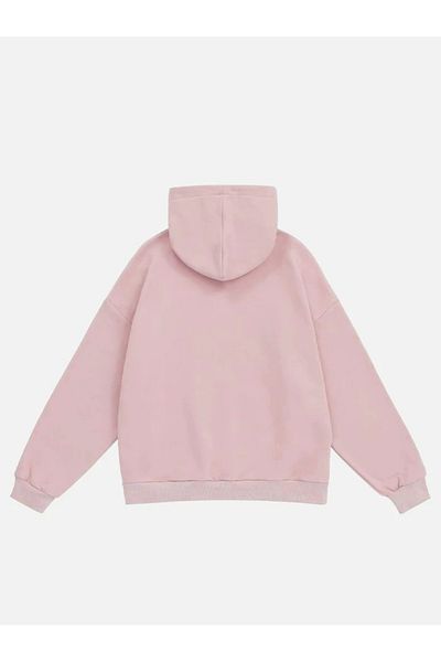 Mad&Calf Γυναικείο φούτερ με κουκούλα Fleece Oversize με στάμπα Cherry Stone
