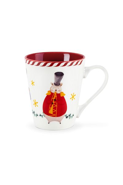 Madame Coco Espoir Grand New Bone China Mug - White/Red - 260 ml