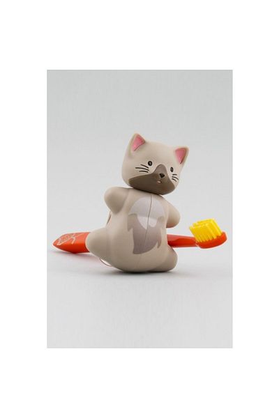 Flipper Hygienic Fun Cat Figured Storage Container and Children's Toothbrush Set