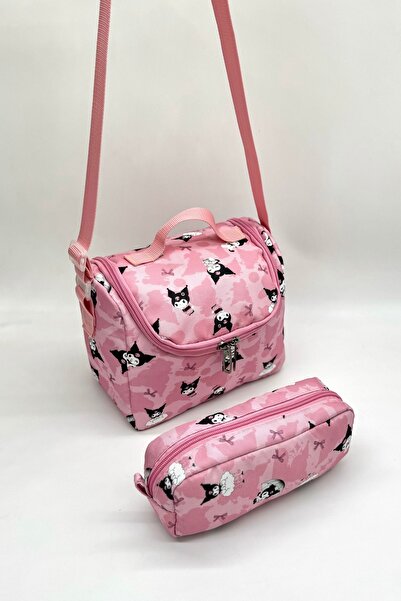 Bevitton Powder Character Patterned Pen Holder Nutrition Girl's Primary School Bag Suit Primary School Bag