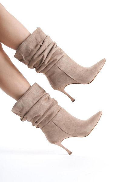 LDR Γυναικείες μπότες με λεπτό τακούνι Suede Bellows