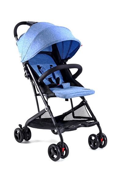 Babyhug عربة أطفال Babyhug Easy Travel Z-Fold Cabin بمقبض عربة خفيف الوزن، باللون الأزرق، للأطفال من عمر 6 أشهر إلى 3 سنوات