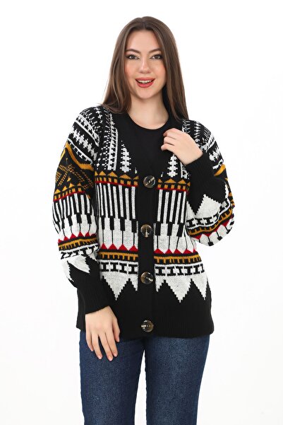 sportiness Oversize Buttoned Knitted Detailed Knitwear Cardigan