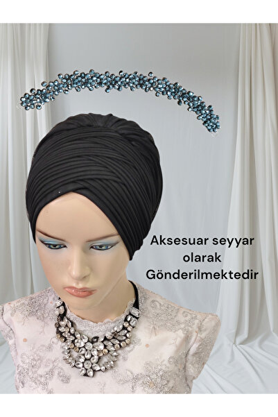 NurAy Aksesuar dahil siyah sevda bone hazır şal bone hazır türban